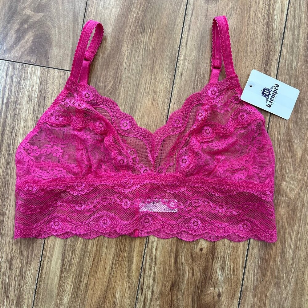 NWT btemptd pink lace bralette adjustable straps women size medium baddies